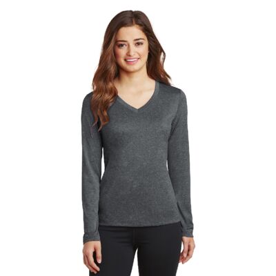 Ladies Long Sleeve Heather Contender ™ V Neck Tee Thumbnail