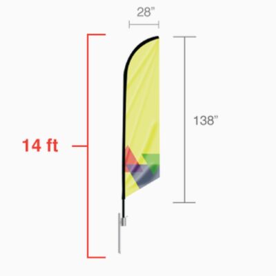 14 ft Angled Feather Flag (Single Sided Print) Thumbnail